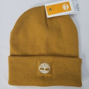 Timberland Beanie men's OS tan logo casual outdoors neutral grunge, New